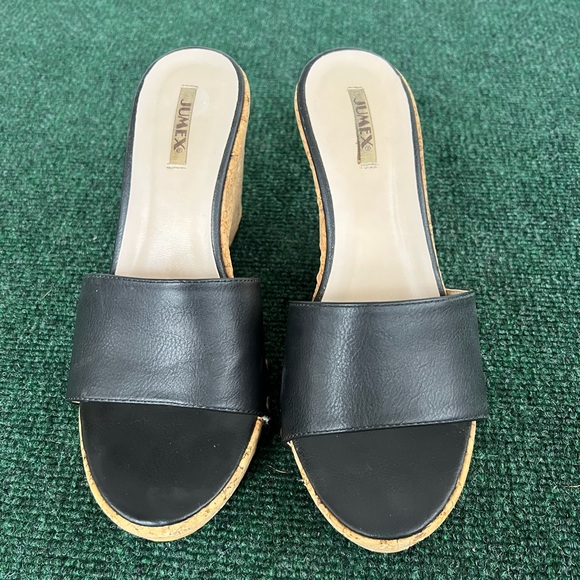 JUMEX cork wedge in black size 8.5/9 - Picture 2 of 3